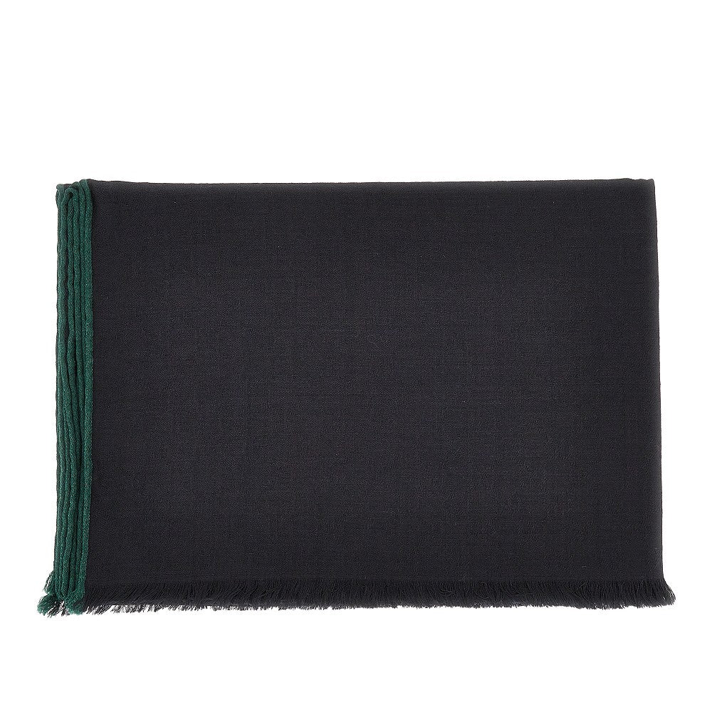 Jacquard silk and wool-blend scarf