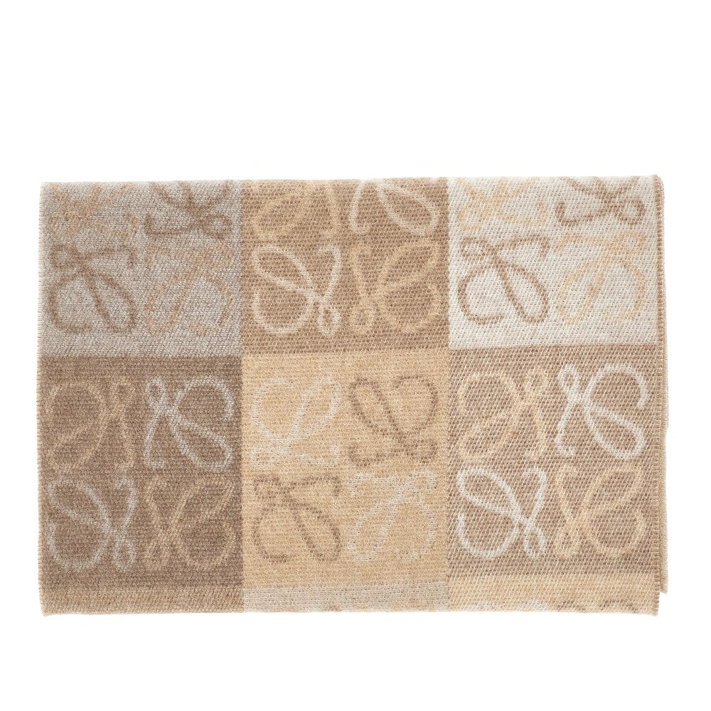 Anagram jacquard wool scarf