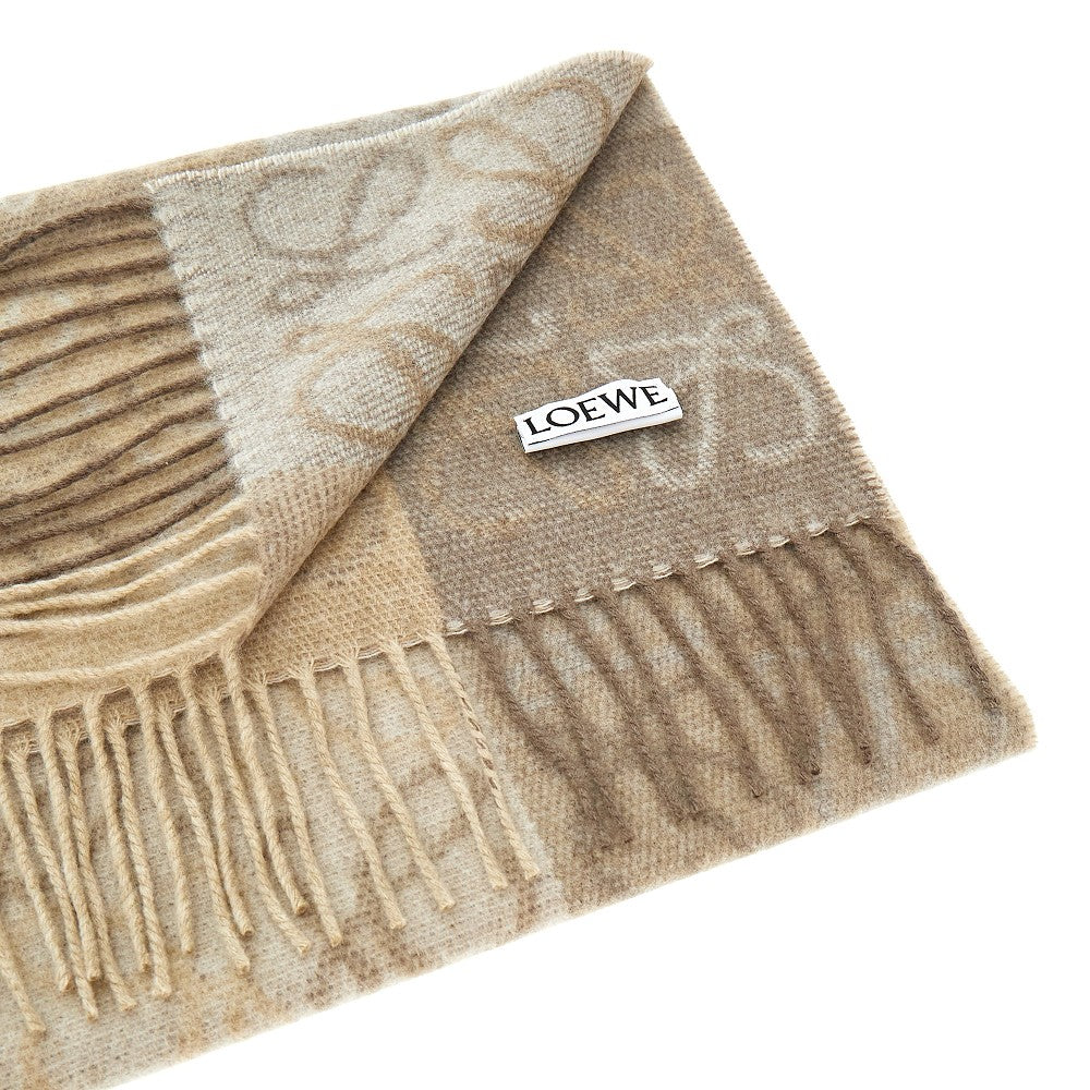 Anagram jacquard wool scarf