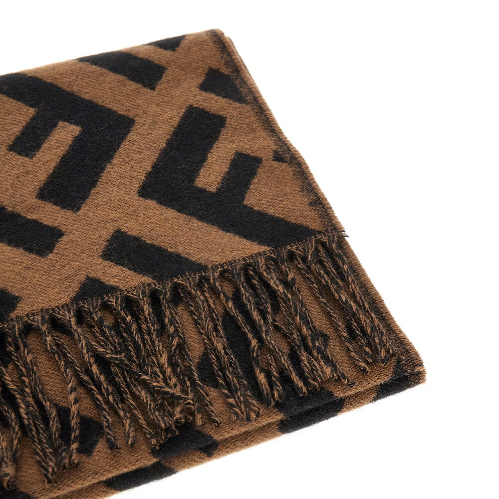FF jacquard cashmere scarf