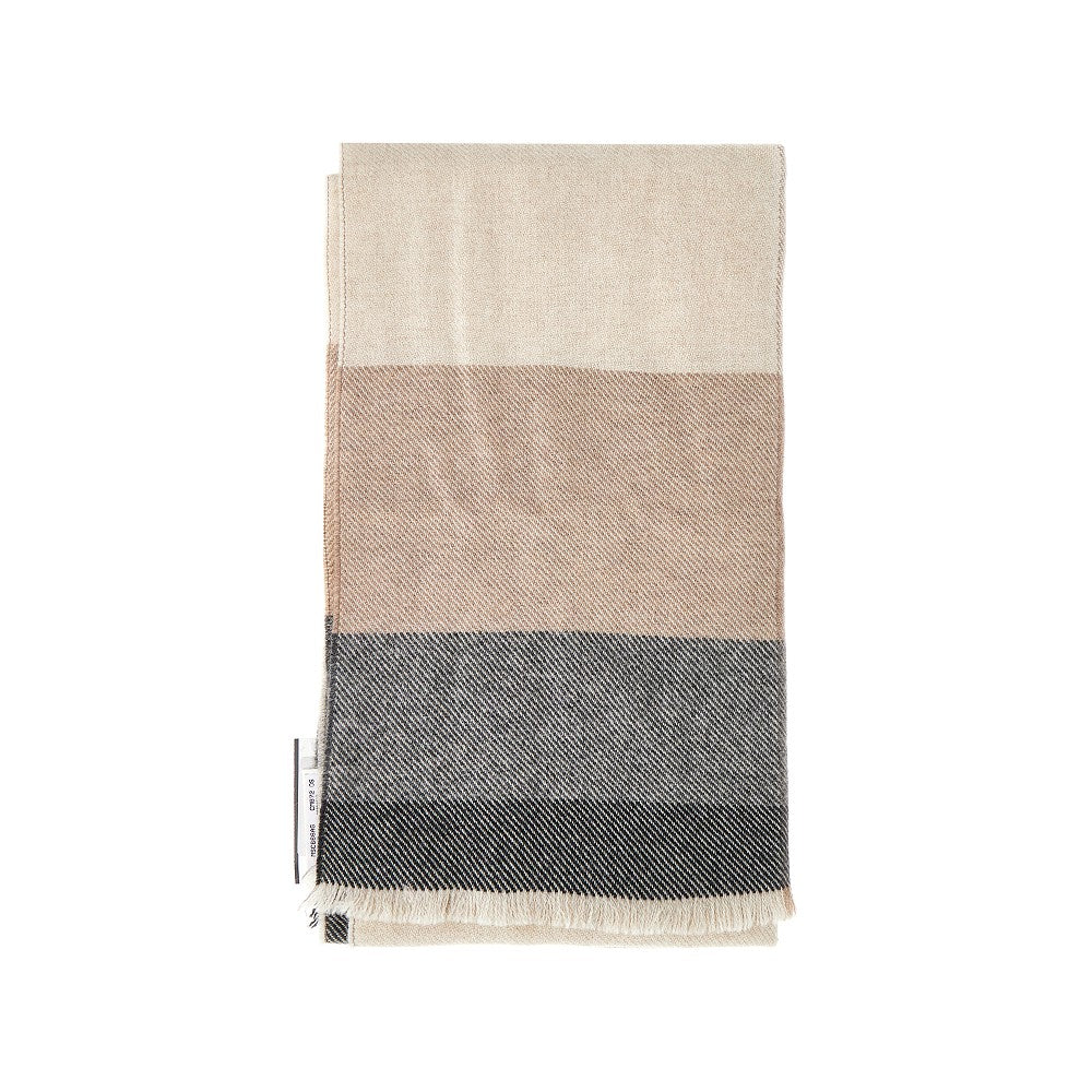 Check cashmere-blend scarf