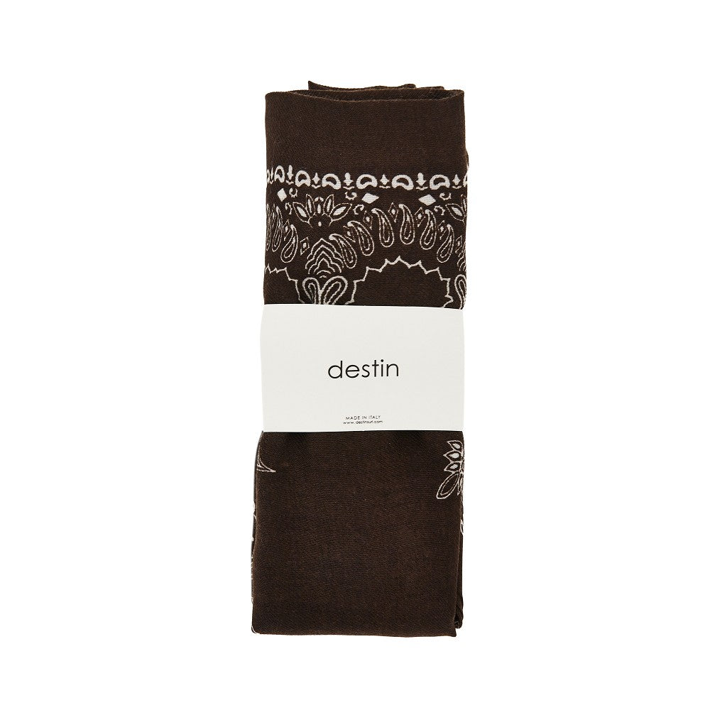 Wool scarf with Bandanda motif