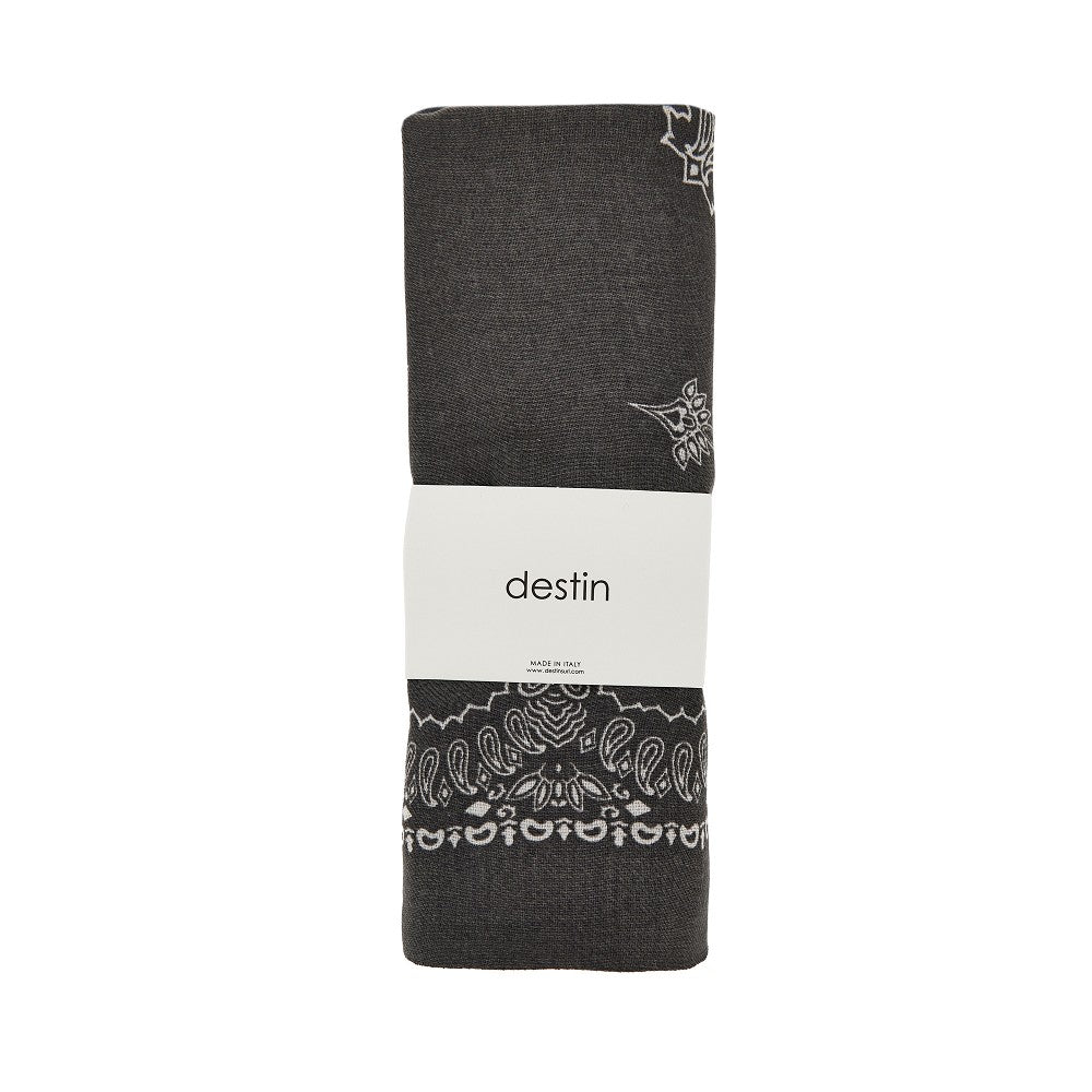 Wool scarf with Bandanda motif