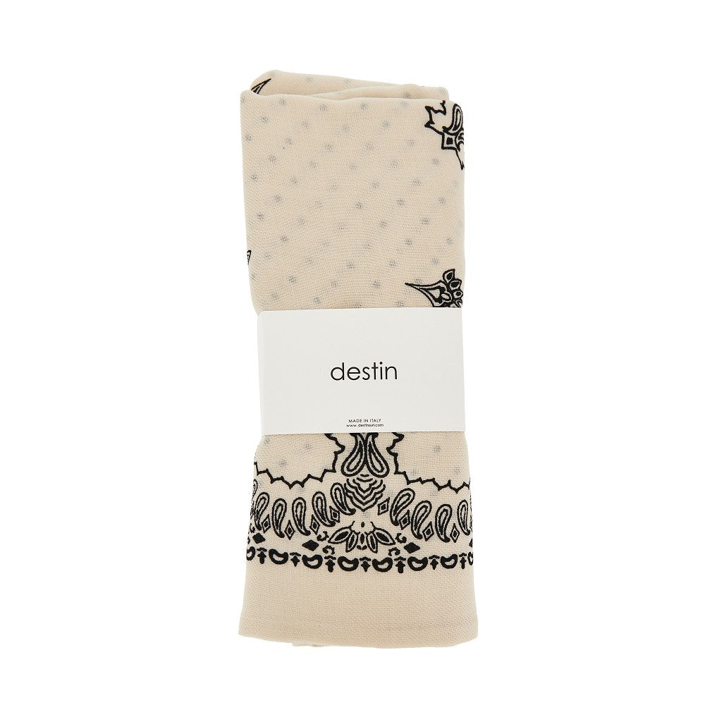 Wool scarf with Bandanda motif
