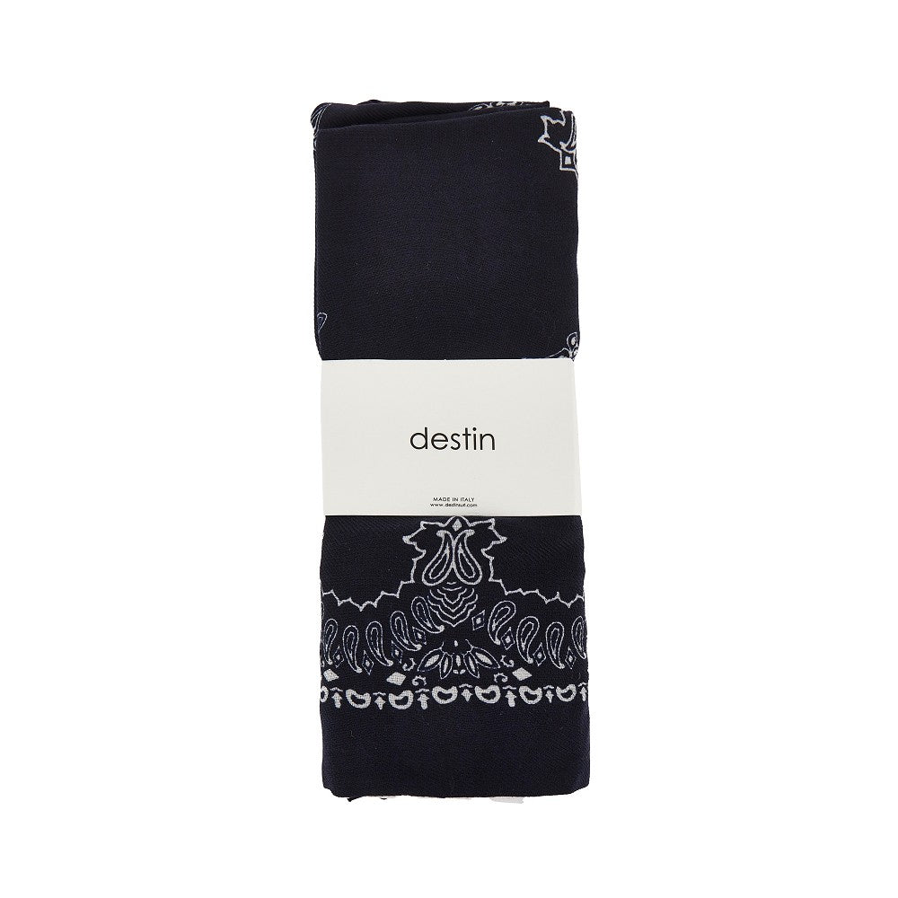 Wool scarf with Bandanda motif