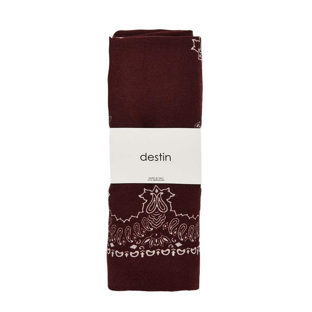 Wool scarf with Bandanda motif