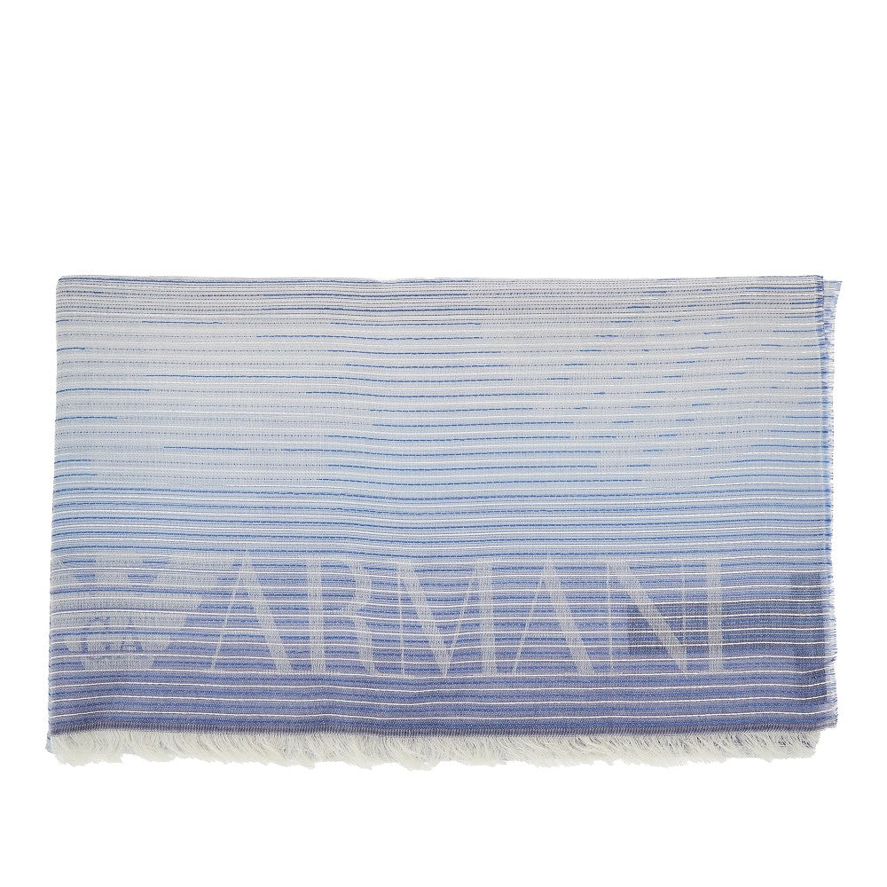 Shaded cotton-blend scarf