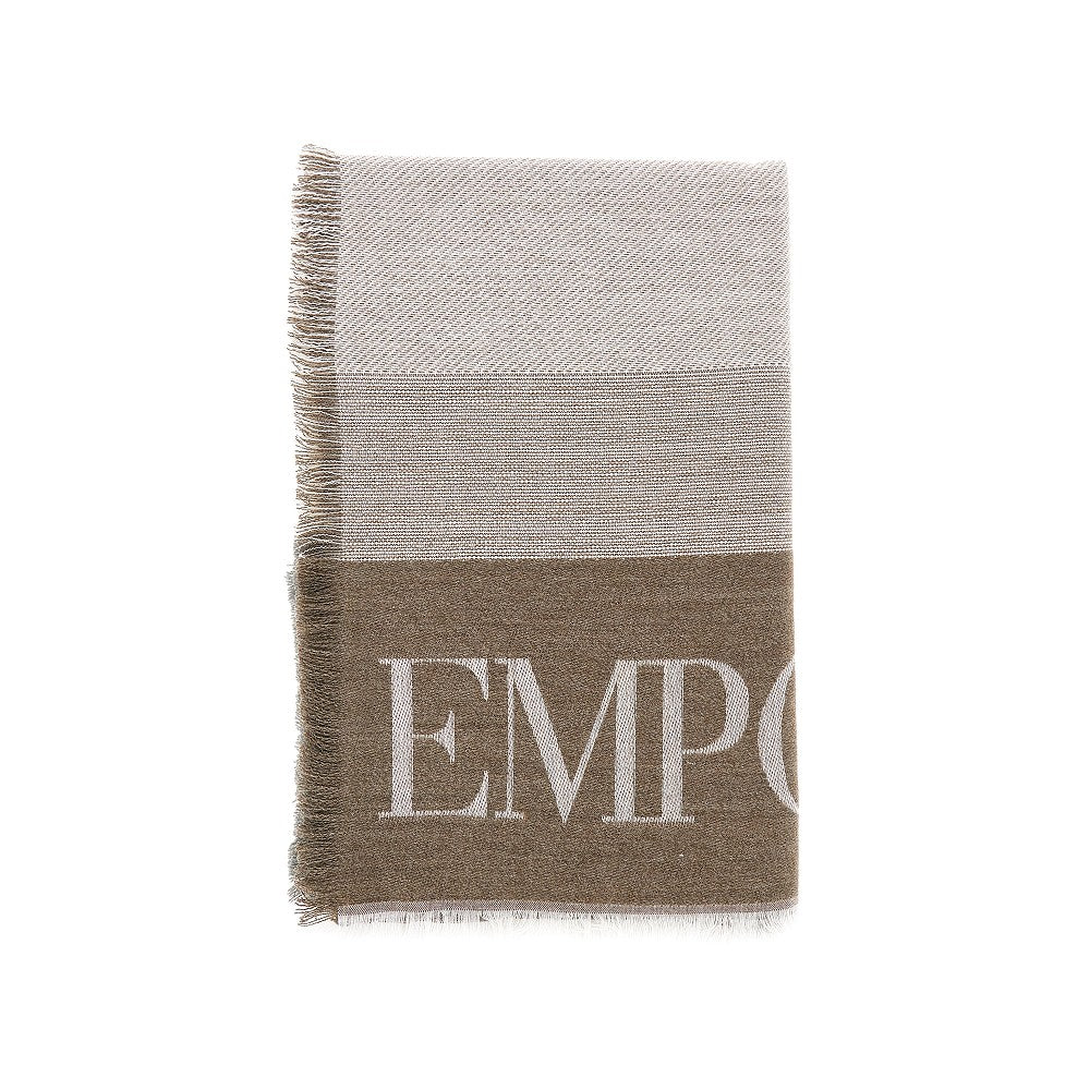 Jacquard wool-blend scarf