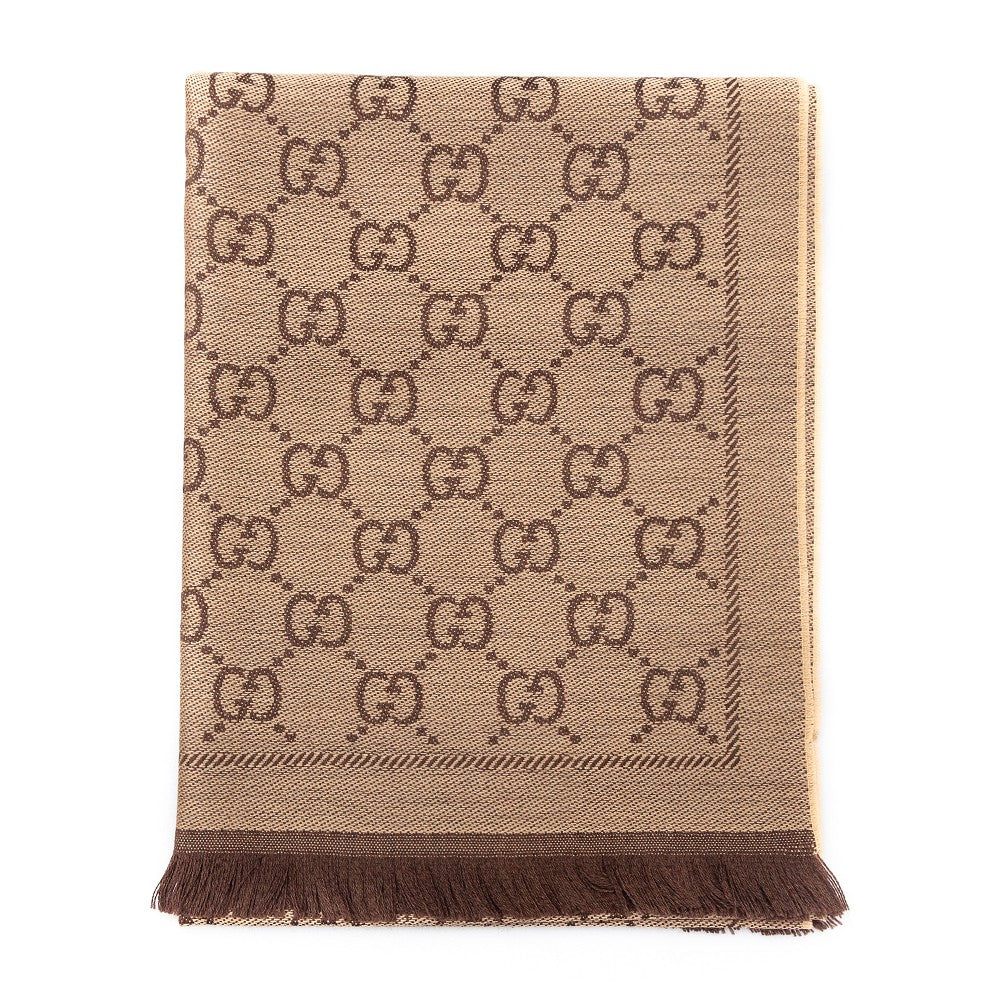 GG jacquard wool scarf