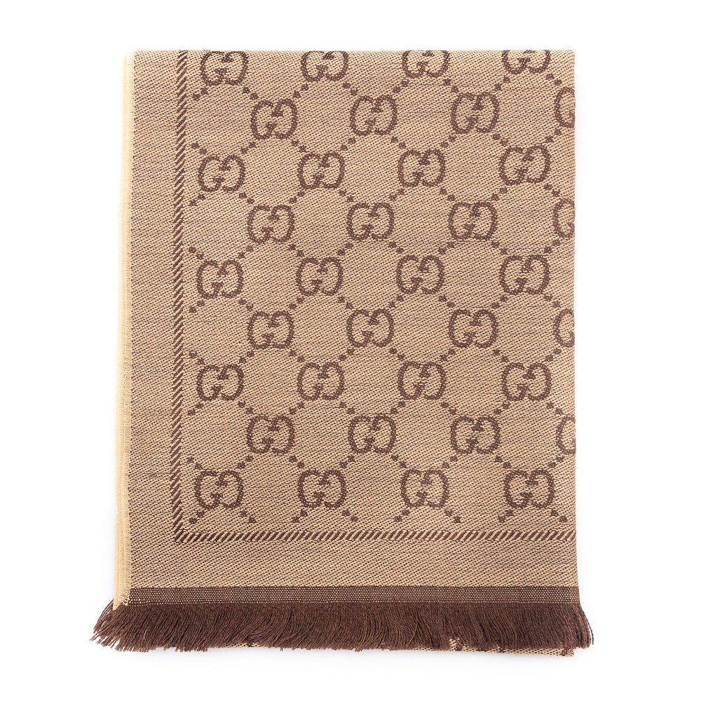 GG jacquard wool scarf