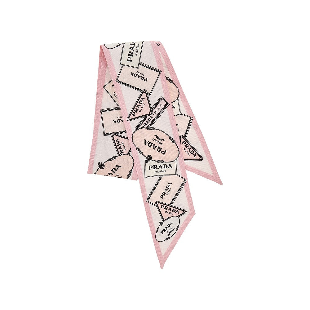Printed silk twill scarf