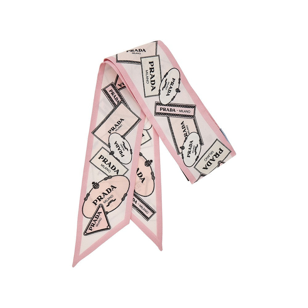 Printed silk twill scarf