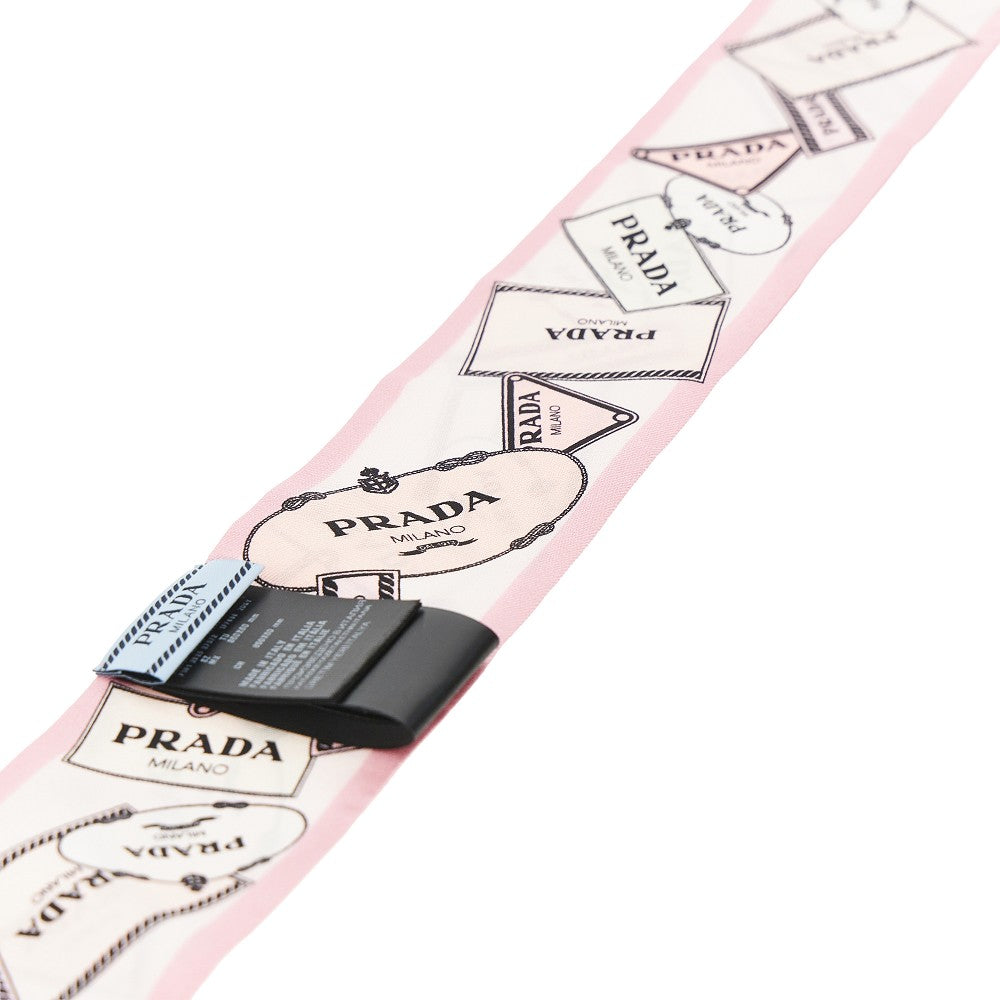 Printed silk twill scarf