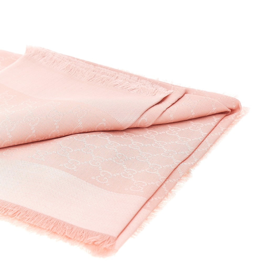Foulard in seta e lana con motivo GG