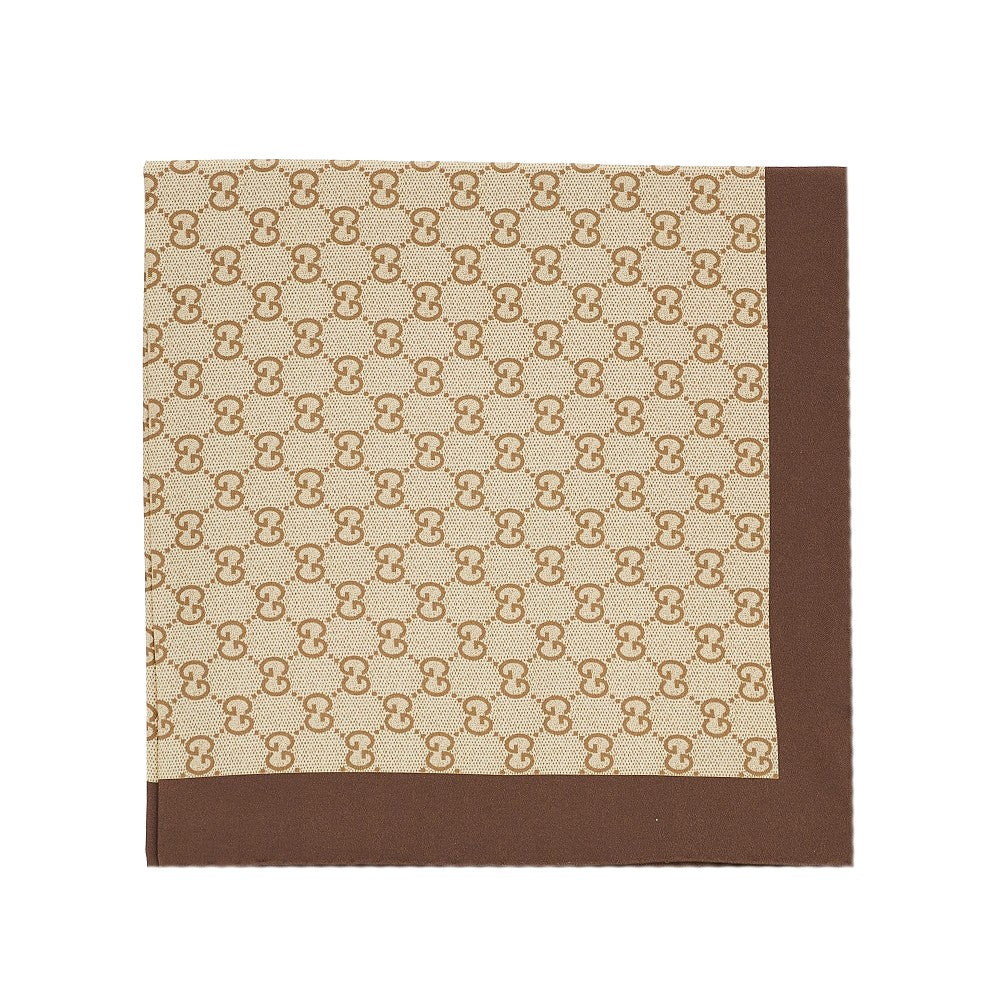 Silk twill scarf with GG print