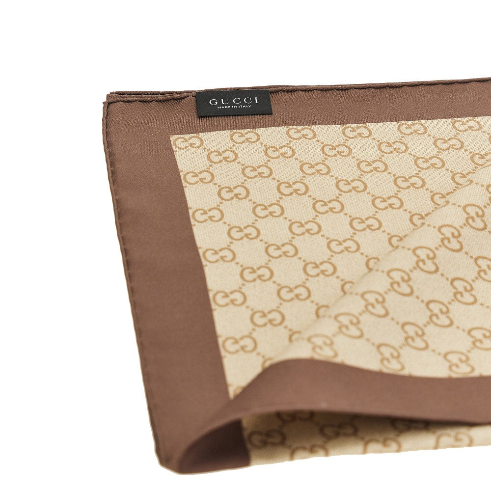 Silk twill scarf with GG print