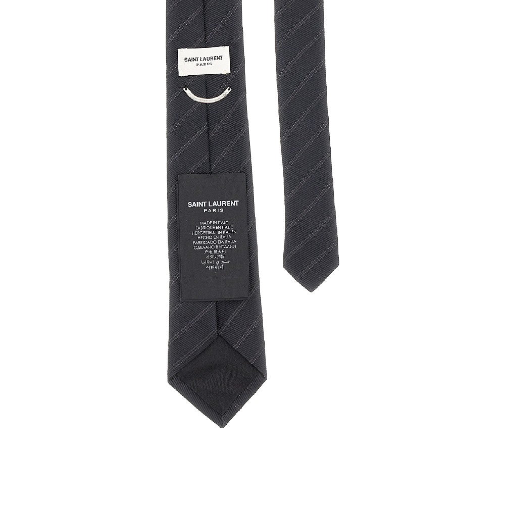 Jacquard striped silk necktie