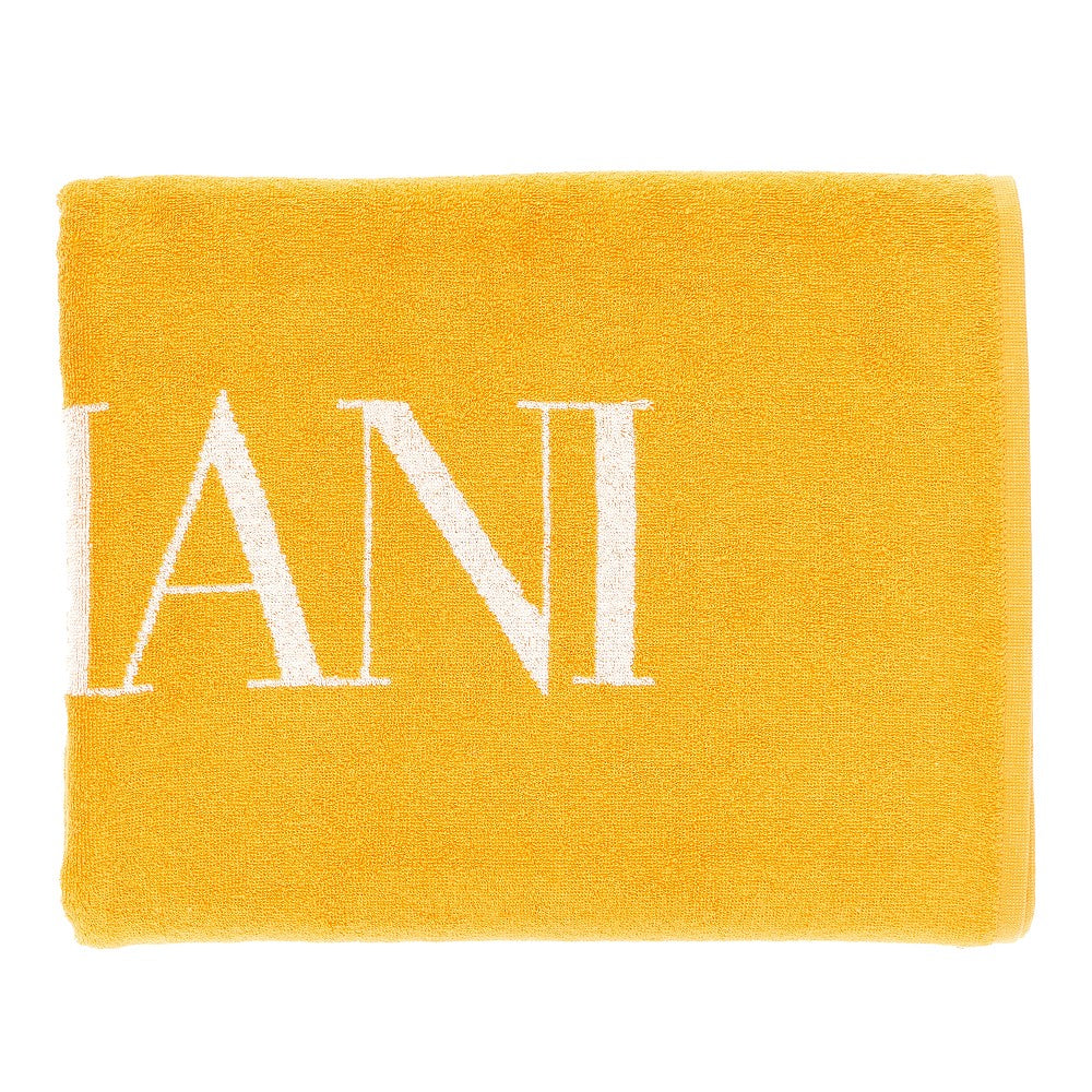 Telo mare con logo lettering in jacquard