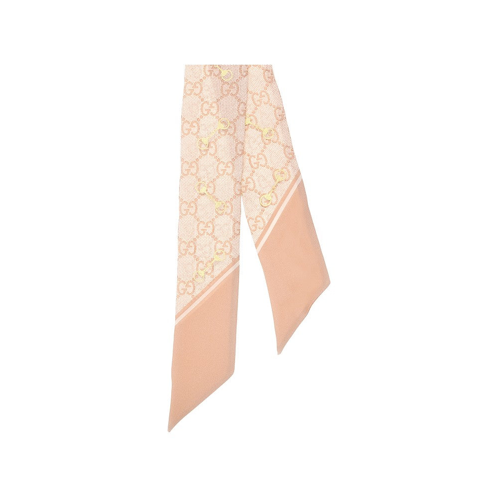 Horsebit GG print silk scarf