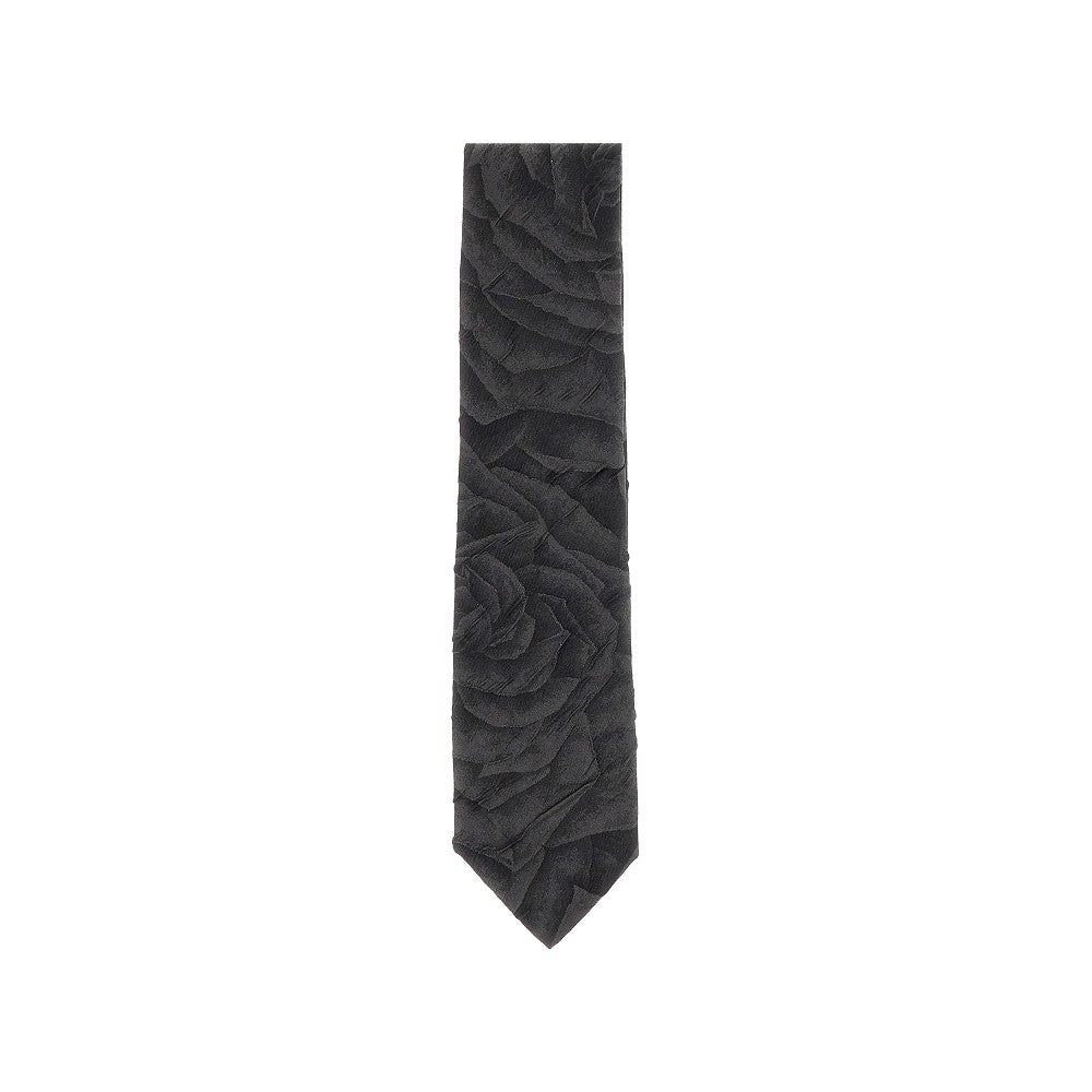 Embossed silk-blend necktie