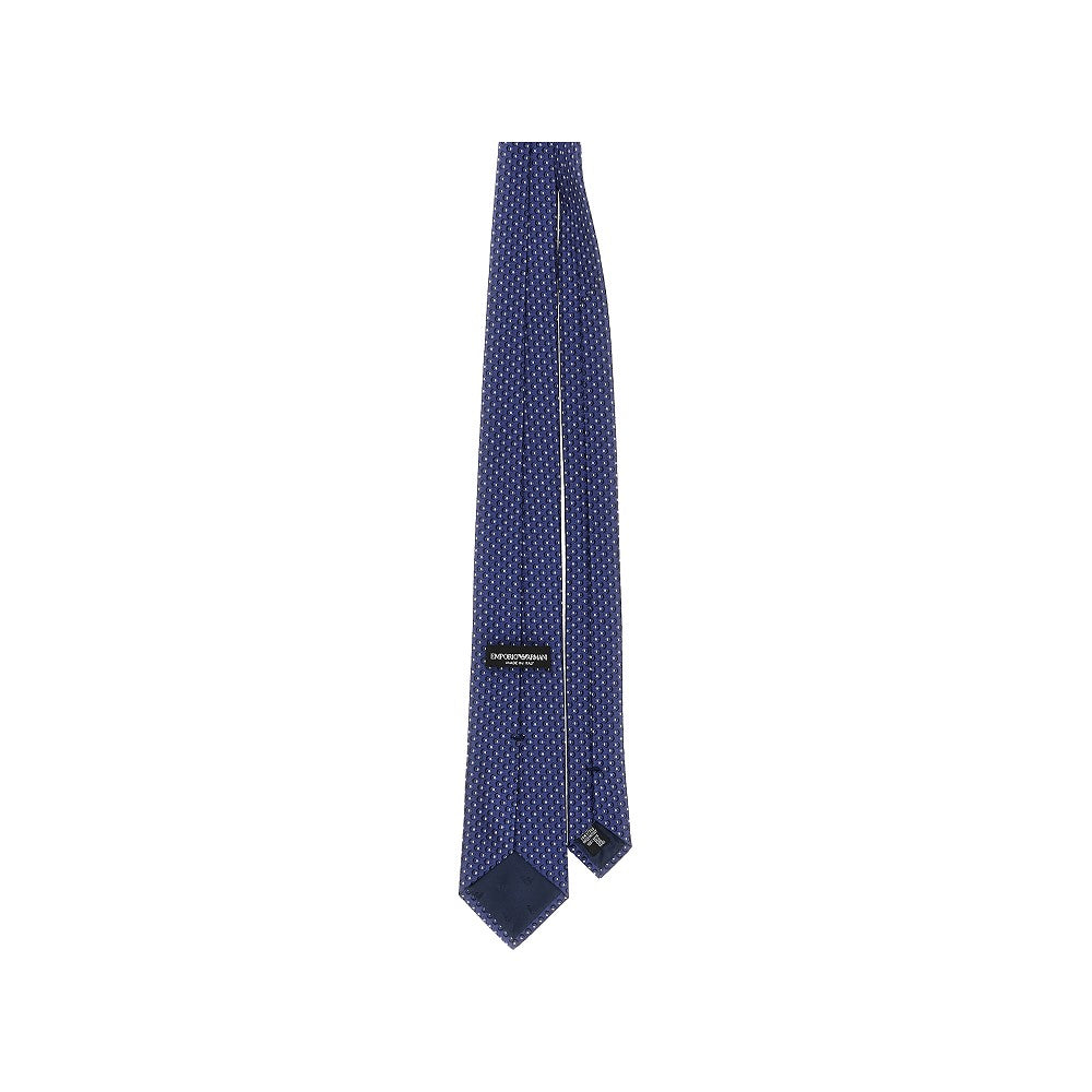 Silk twill necktie with jacquard motif
