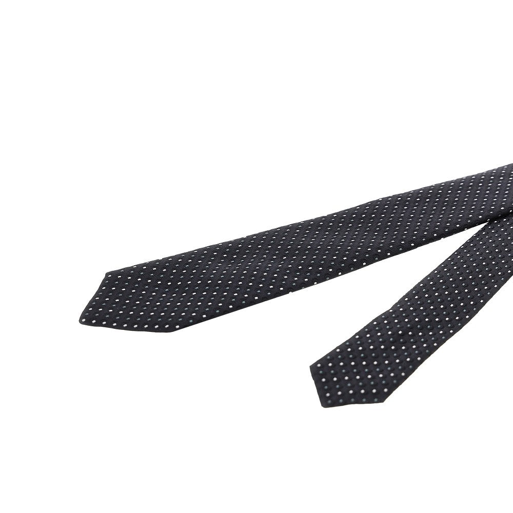 Silk twill necktie with jacquard motif
