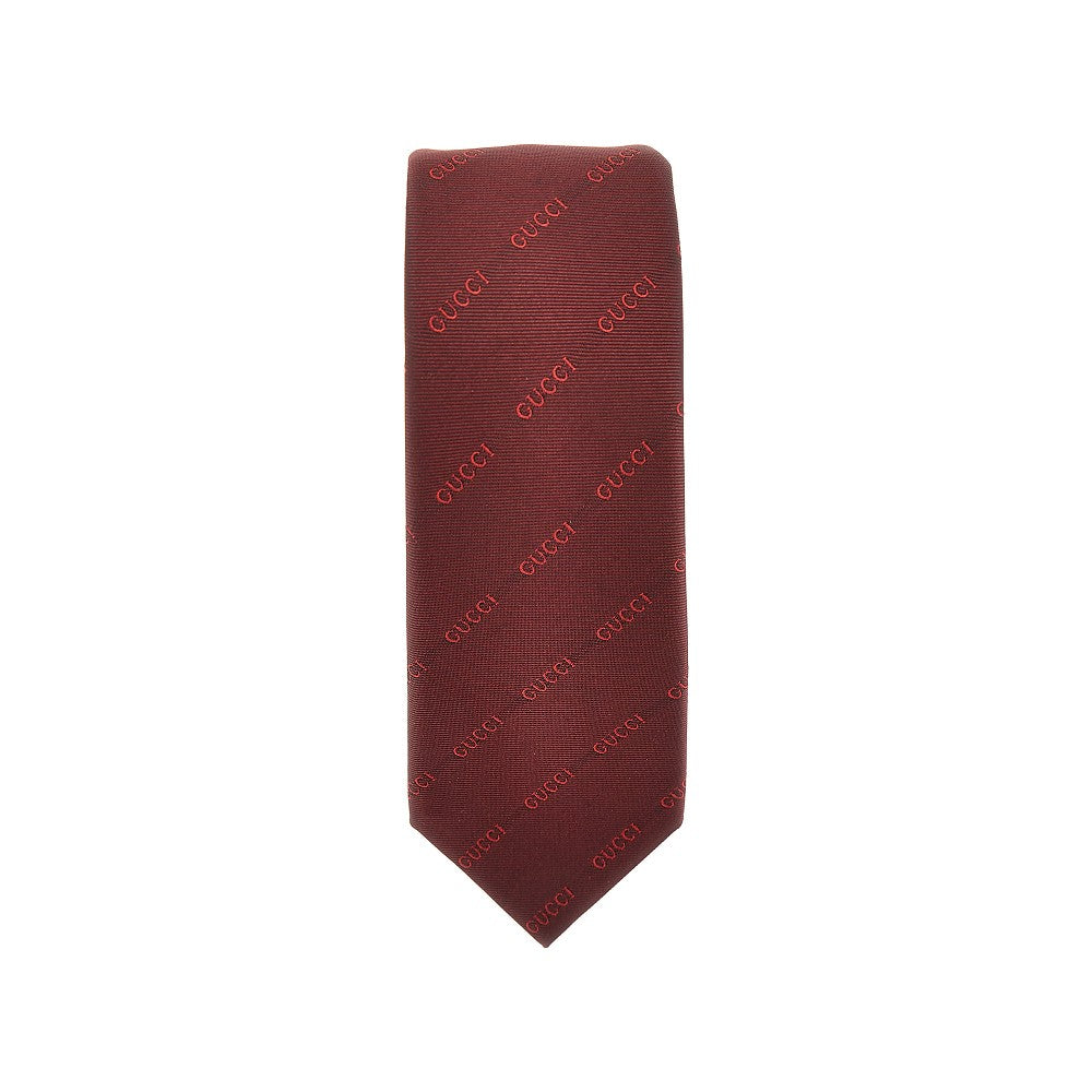 Gucci motif silk necktie