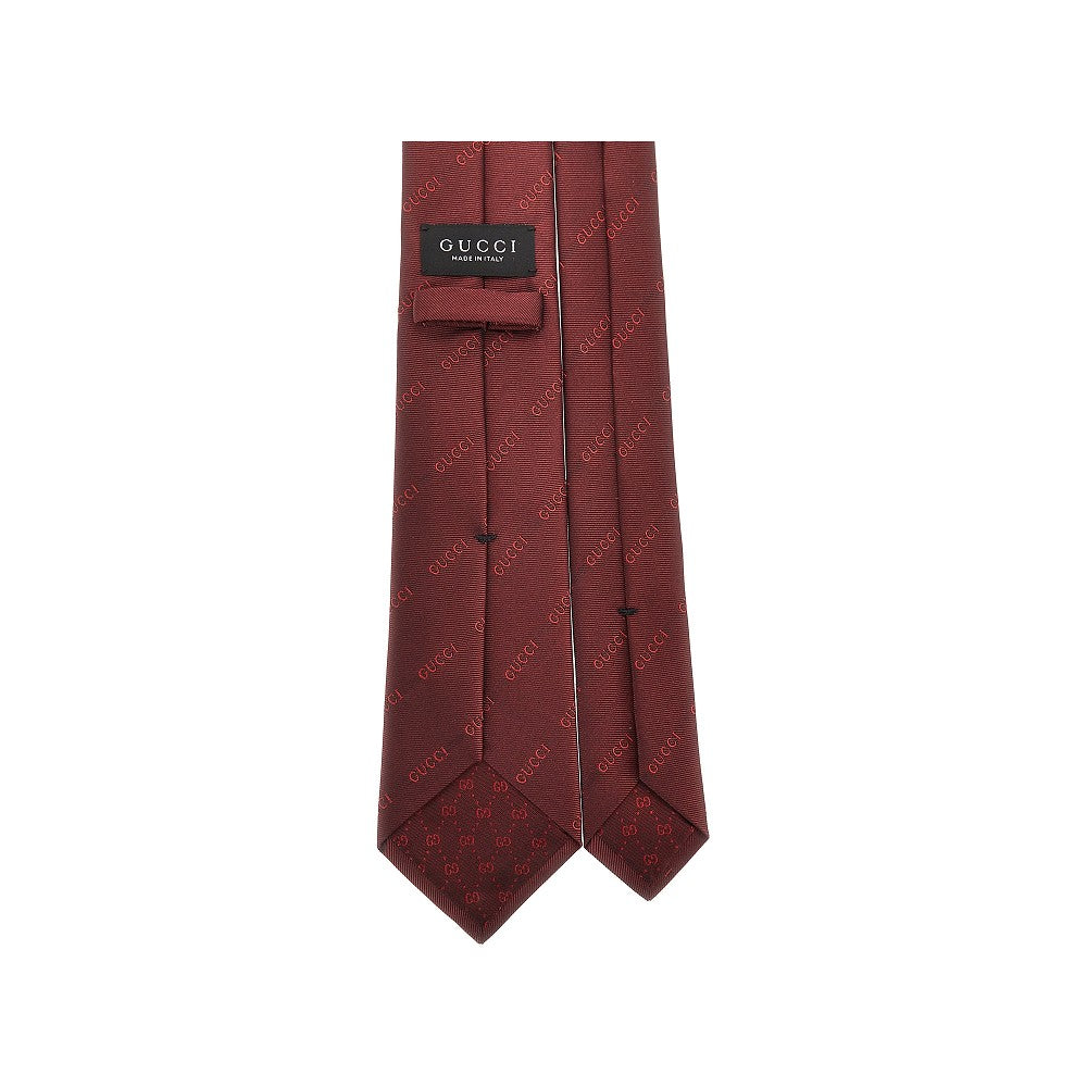 Gucci motif silk necktie