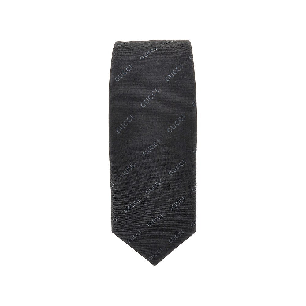 Gucci motif silk necktie