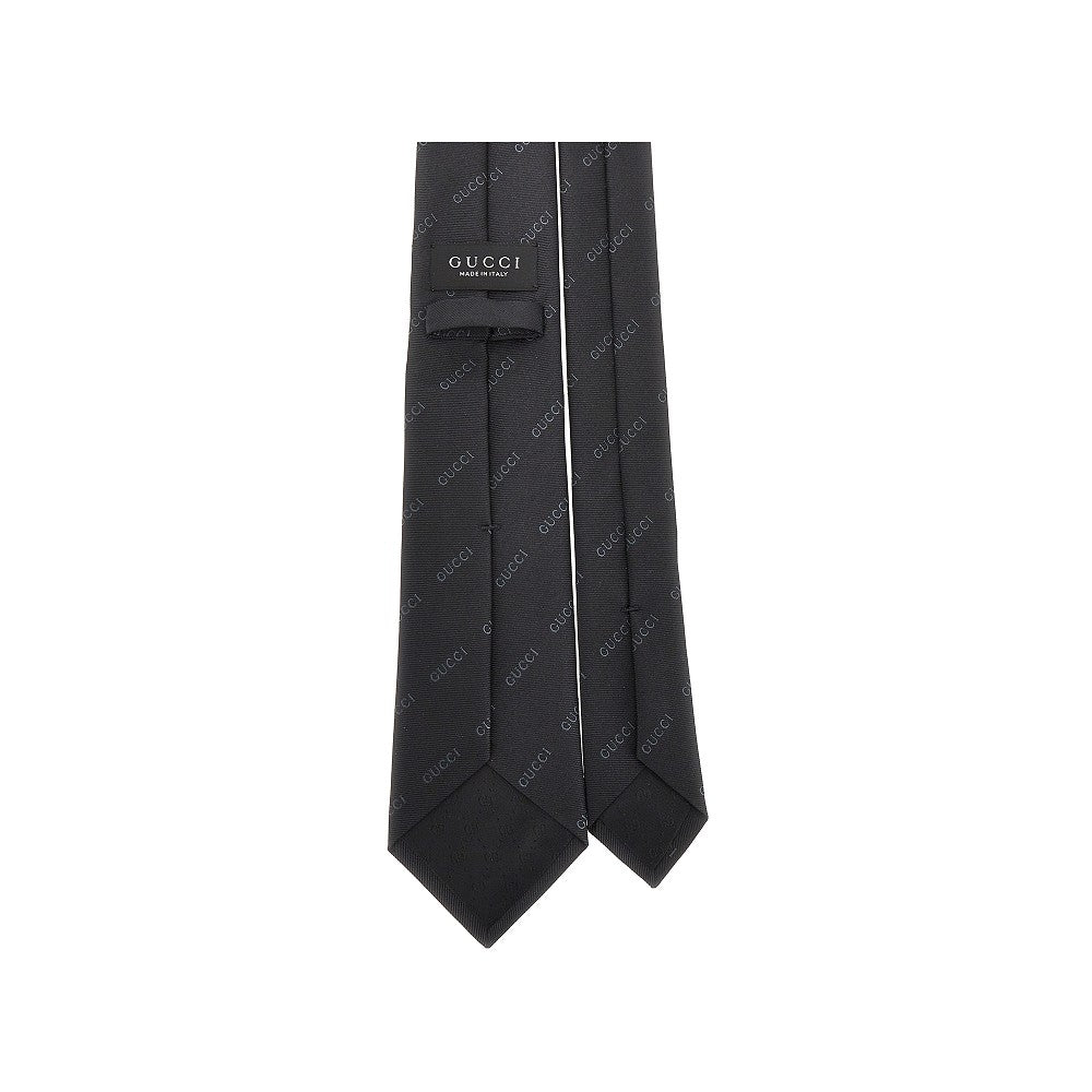 Gucci motif silk necktie