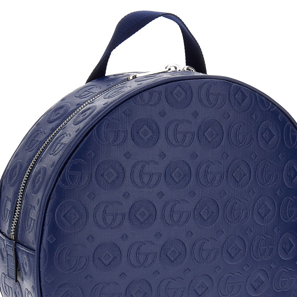 Embossed coated fabric backpack