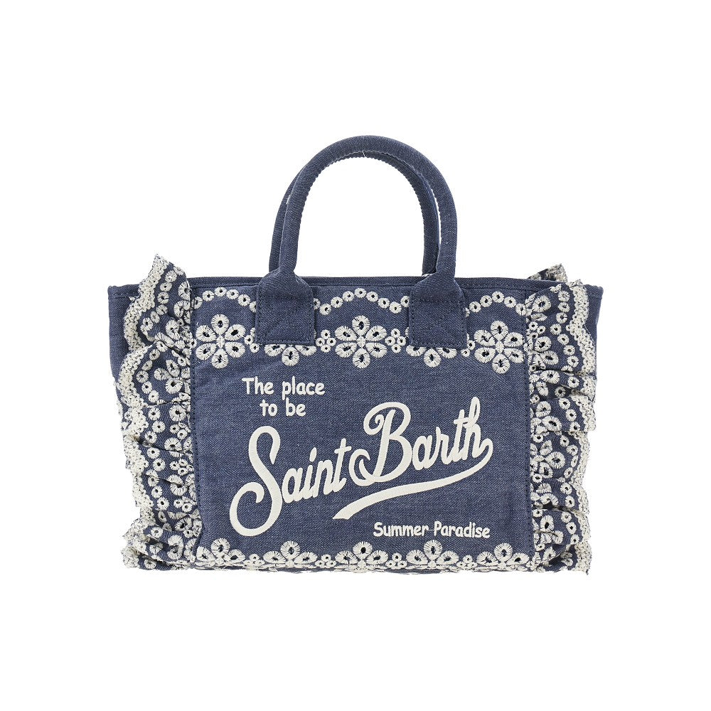 'Colette' denim embroidered bag