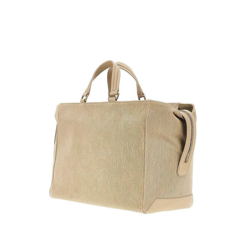 Maxi borsa in suede a costine