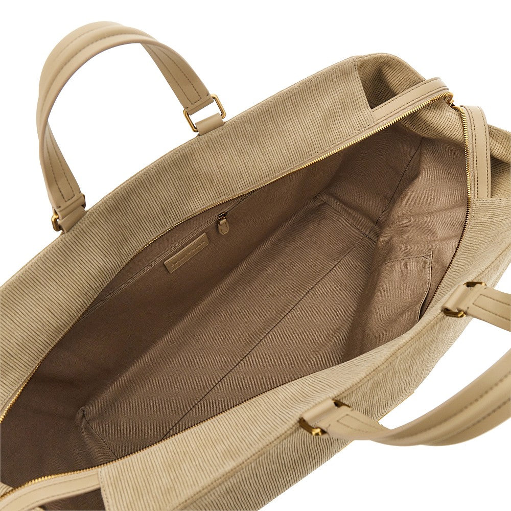 Maxi borsa in suede a costine