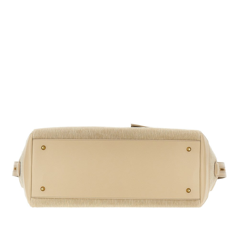 Maxi borsa in suede a costine