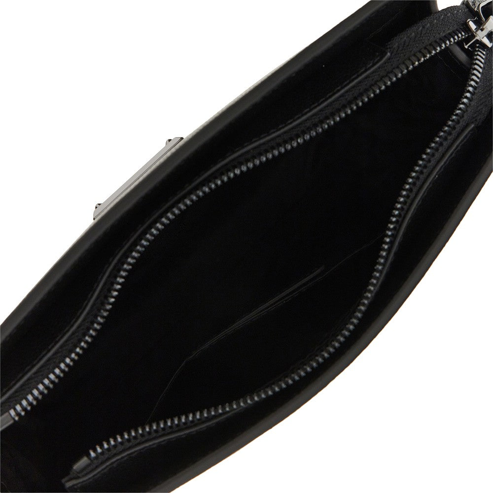 Pochette in pelle granata con tracolla
