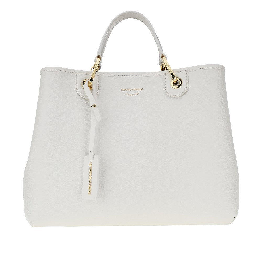 Faux leather medium shopping bag