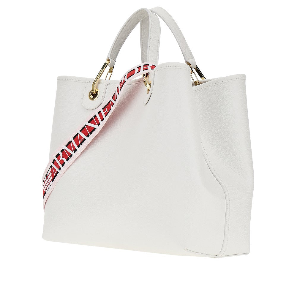 Faux leather medium shopping bag