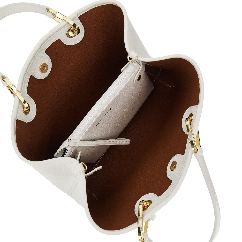 Faux leather medium shopping bag