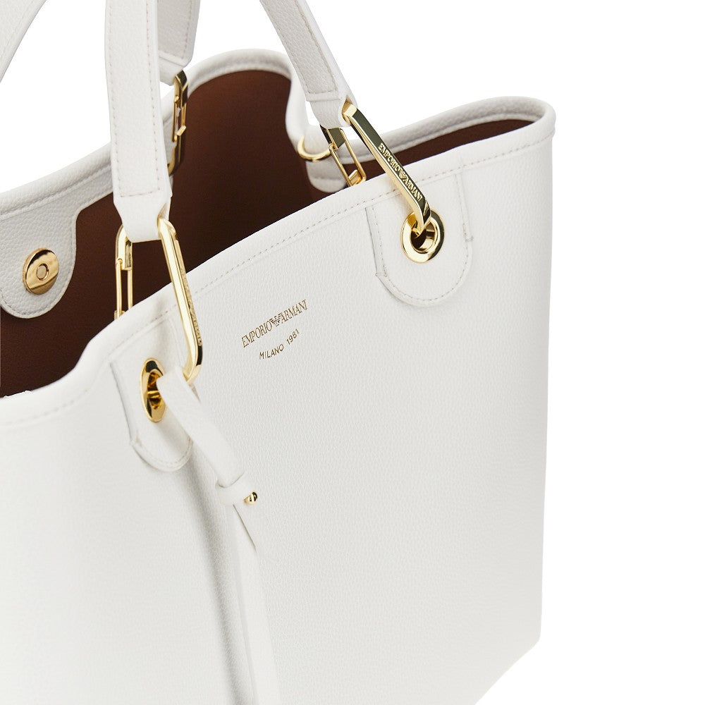 Faux leather medium shopping bag