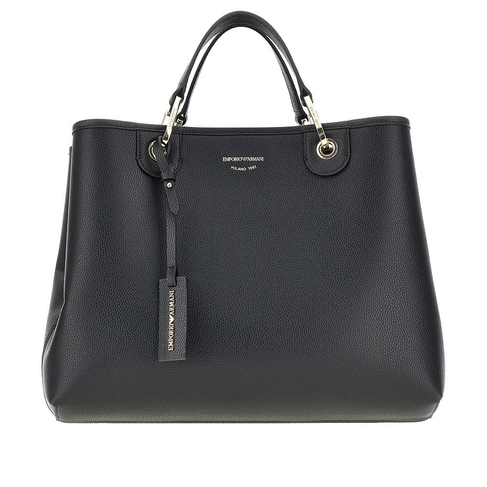 Faux leather medium shopping bag