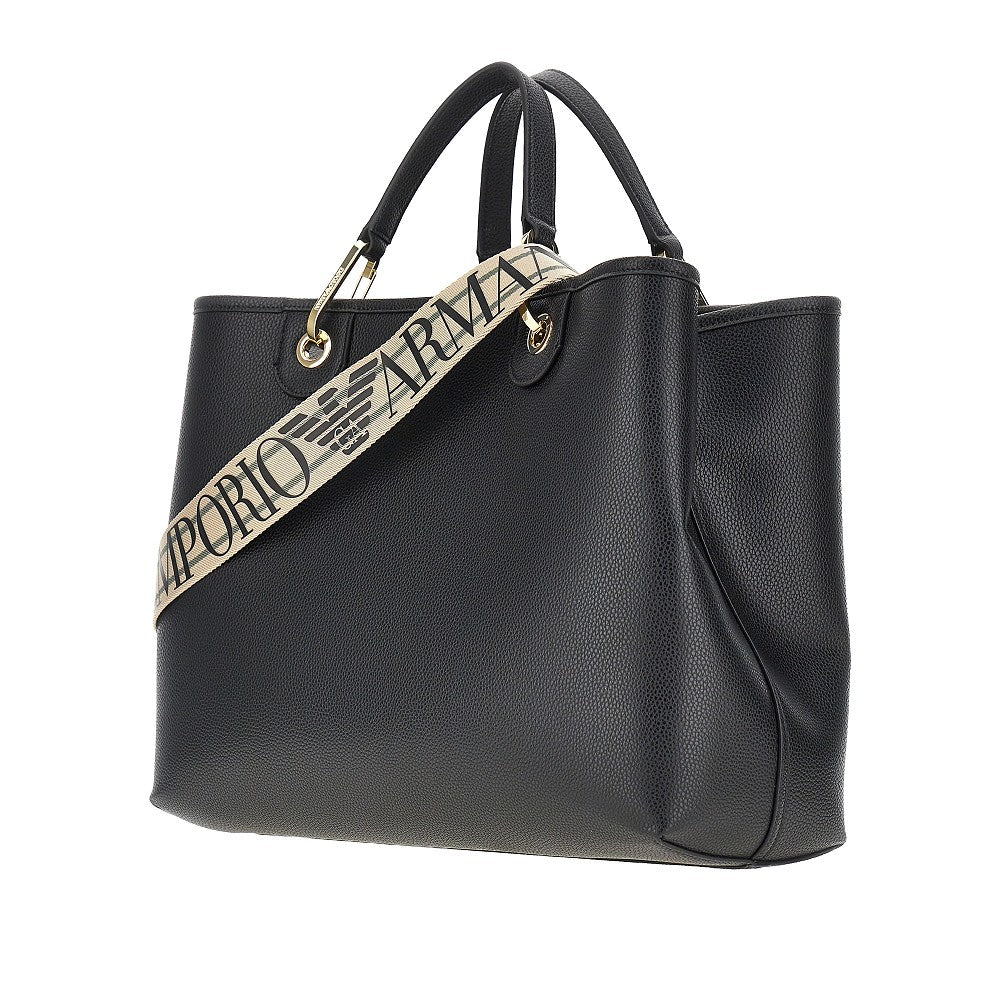 Faux leather medium shopping bag