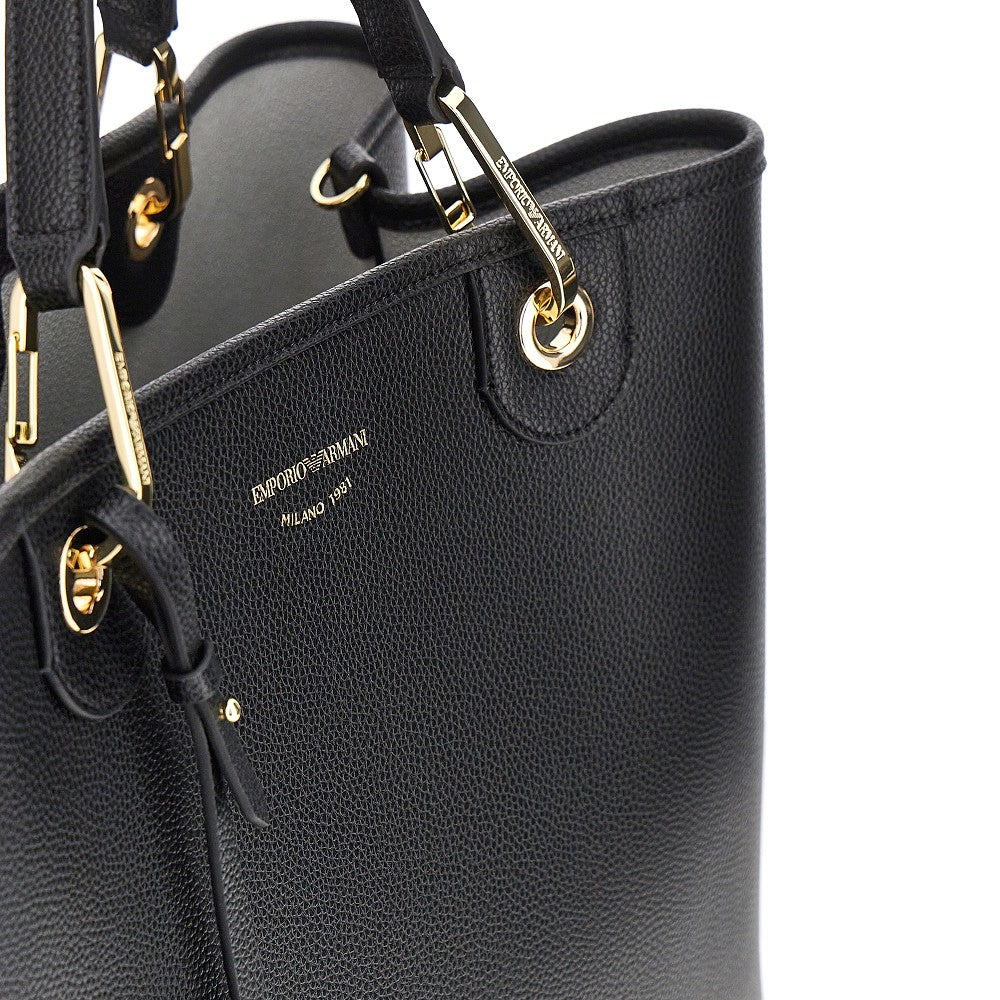 Faux leather medium shopping bag