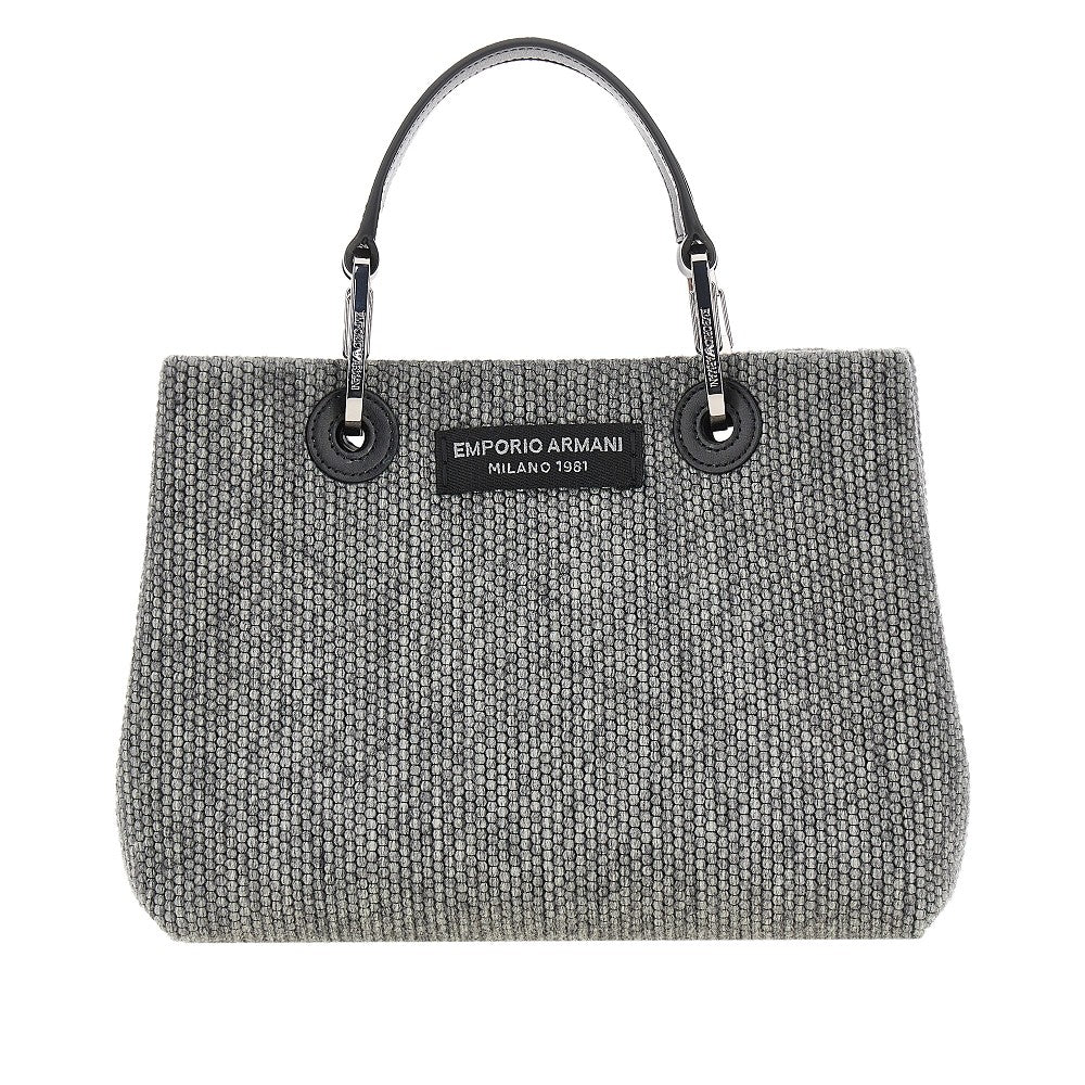 Shopping bag piccola in misto lana
