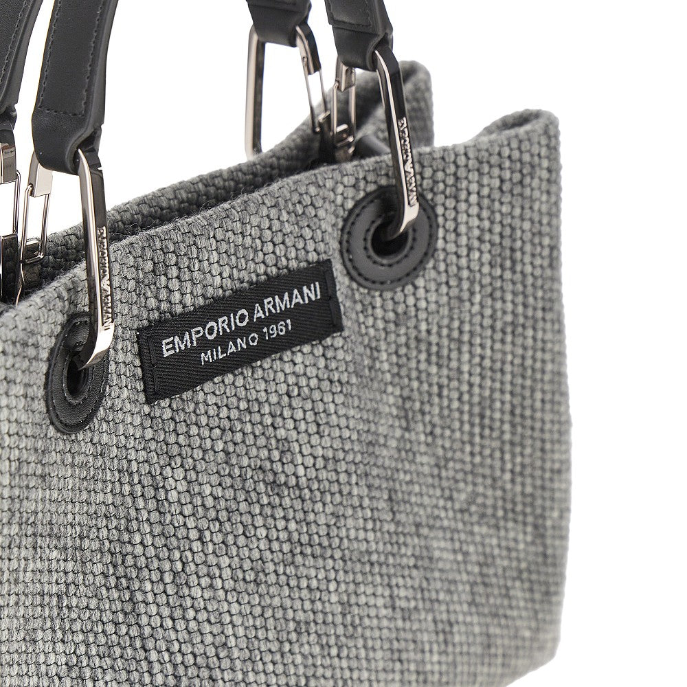 Shopping bag piccola in misto lana