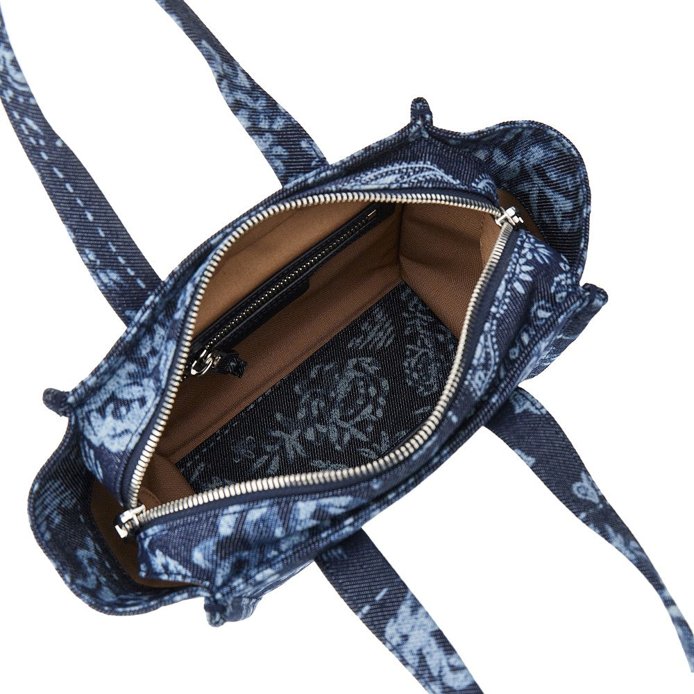 Bandana printed canvas small shopping bag