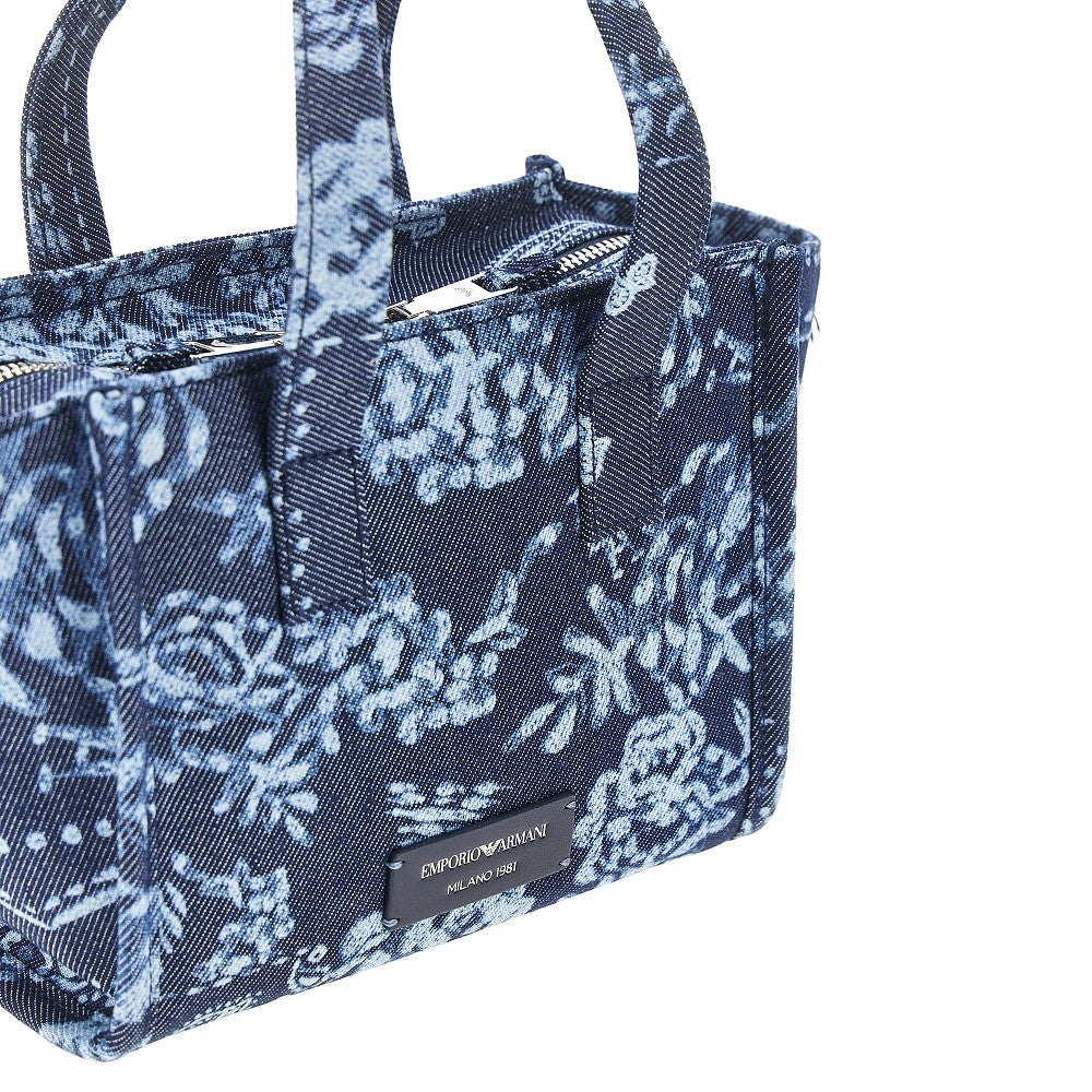 Bandana printed canvas small shopping bag