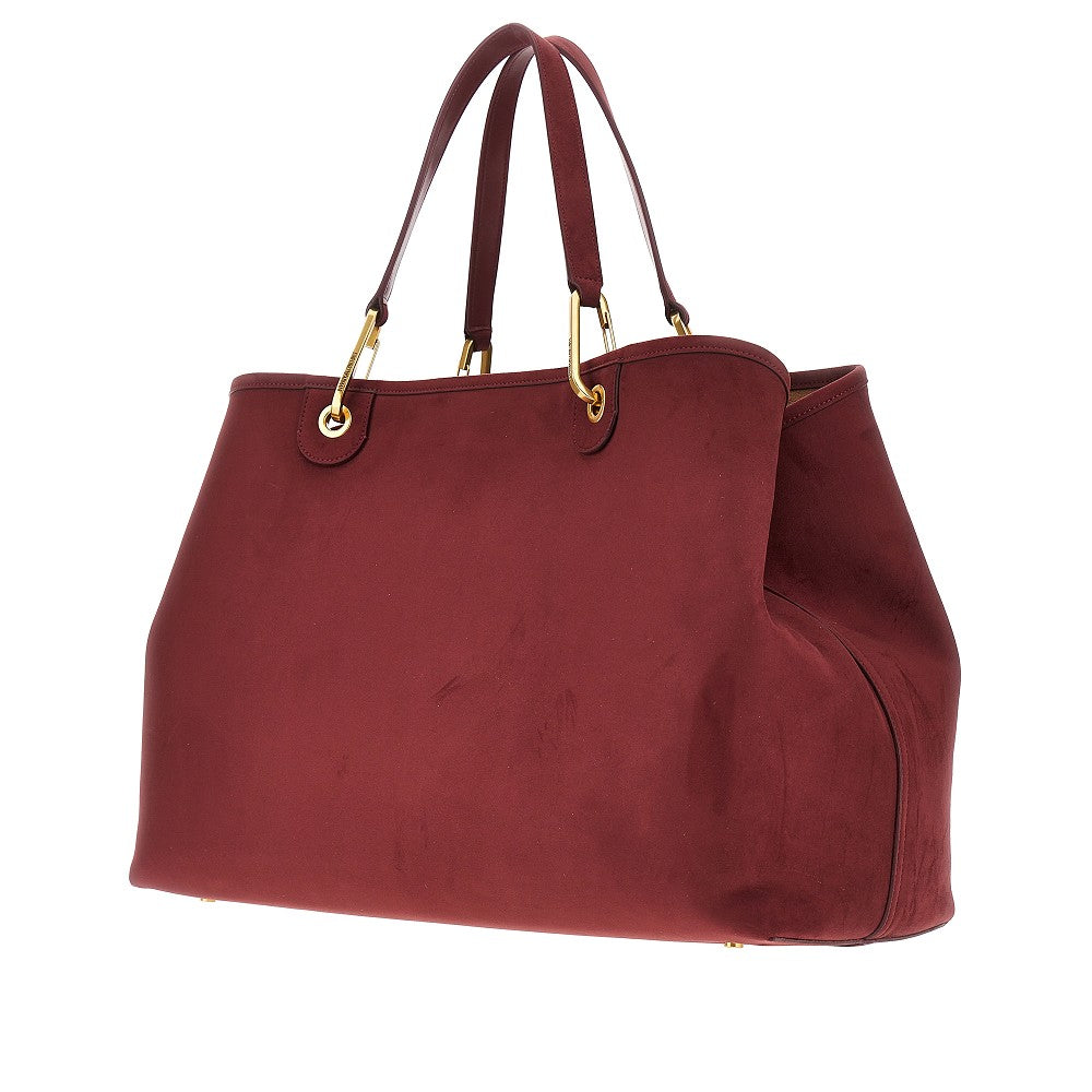 Faux suede leather large 'MyEA' shopping bag