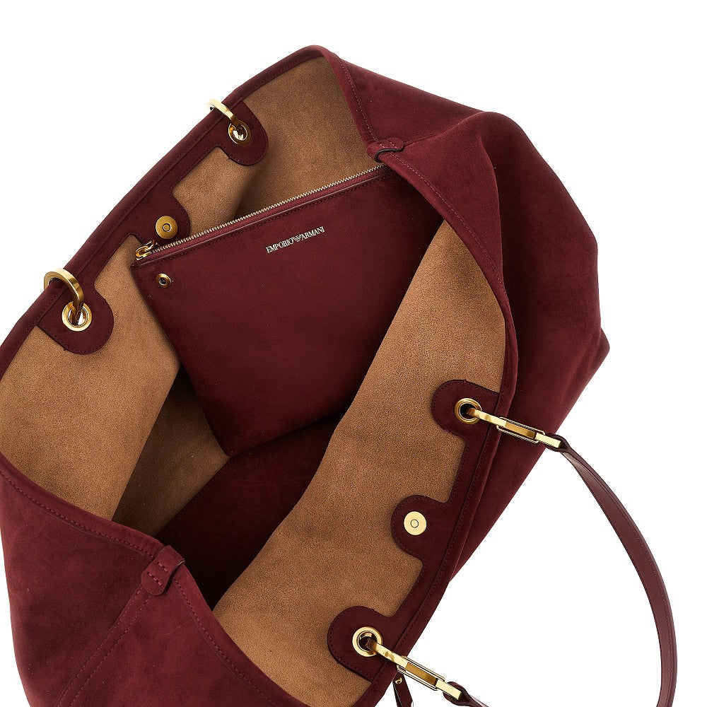 Faux suede leather large 'MyEA' shopping bag
