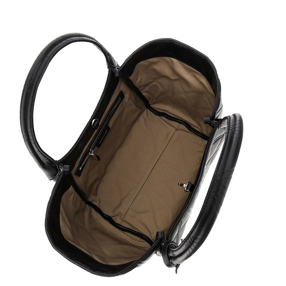 Shopping bag in nappa sintetica goffrata